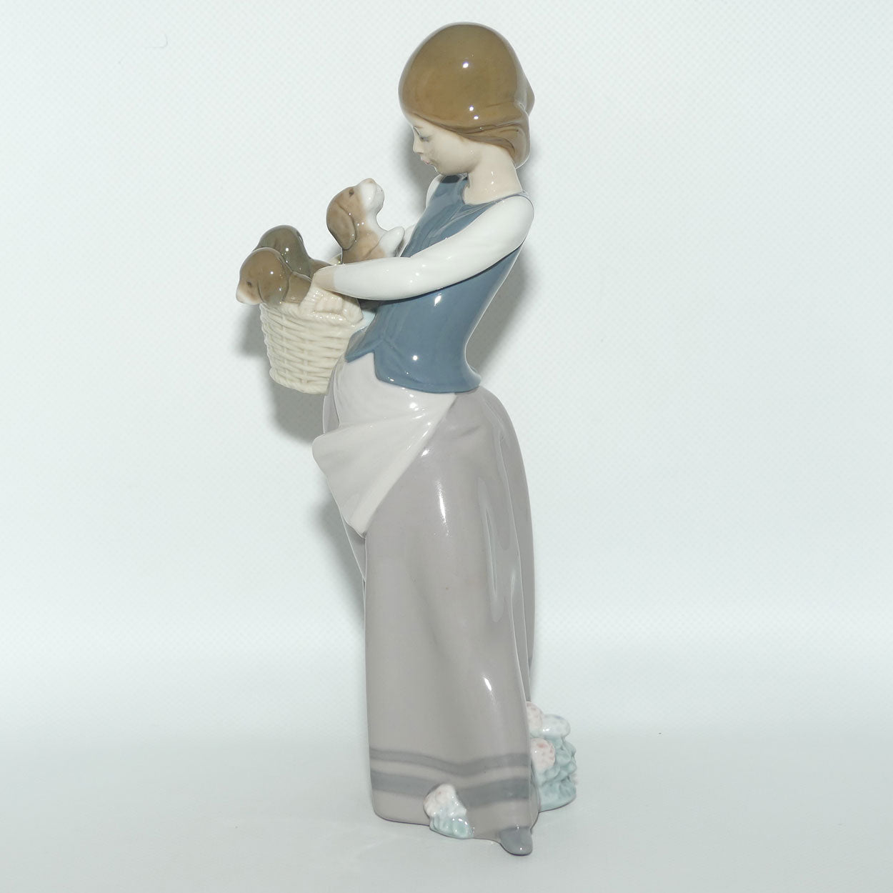 Lladro figure Girl with Puppies | Little Dogs on Hip | #1311