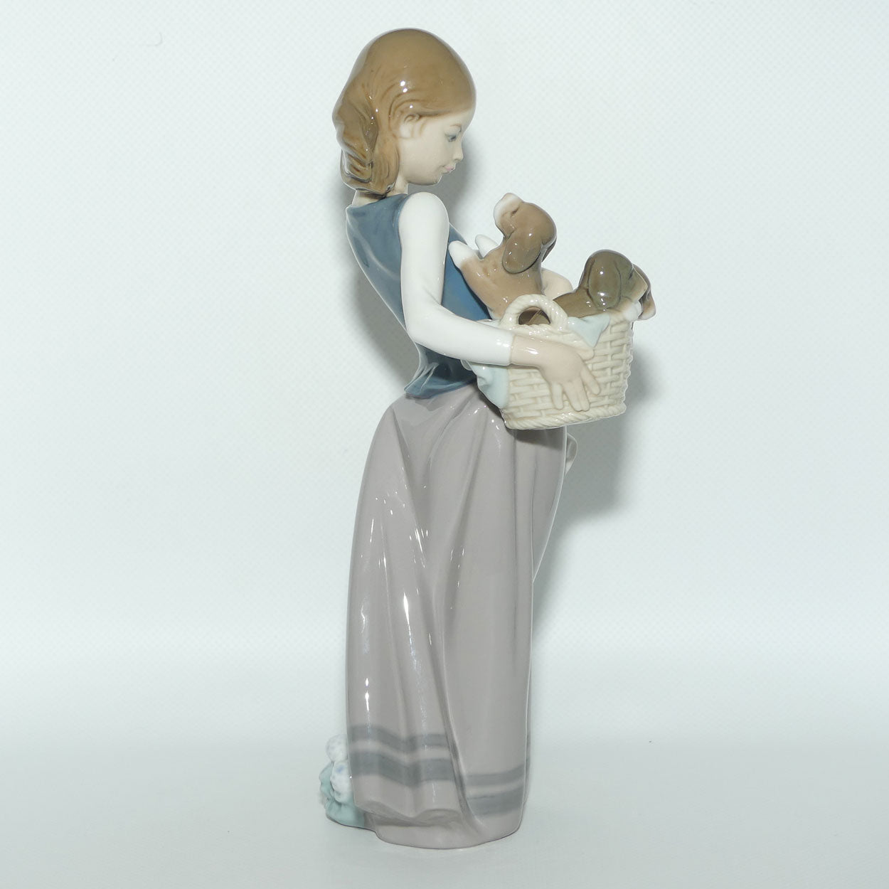Lladro figure Girl with Puppies | Little Dogs on Hip | #1311