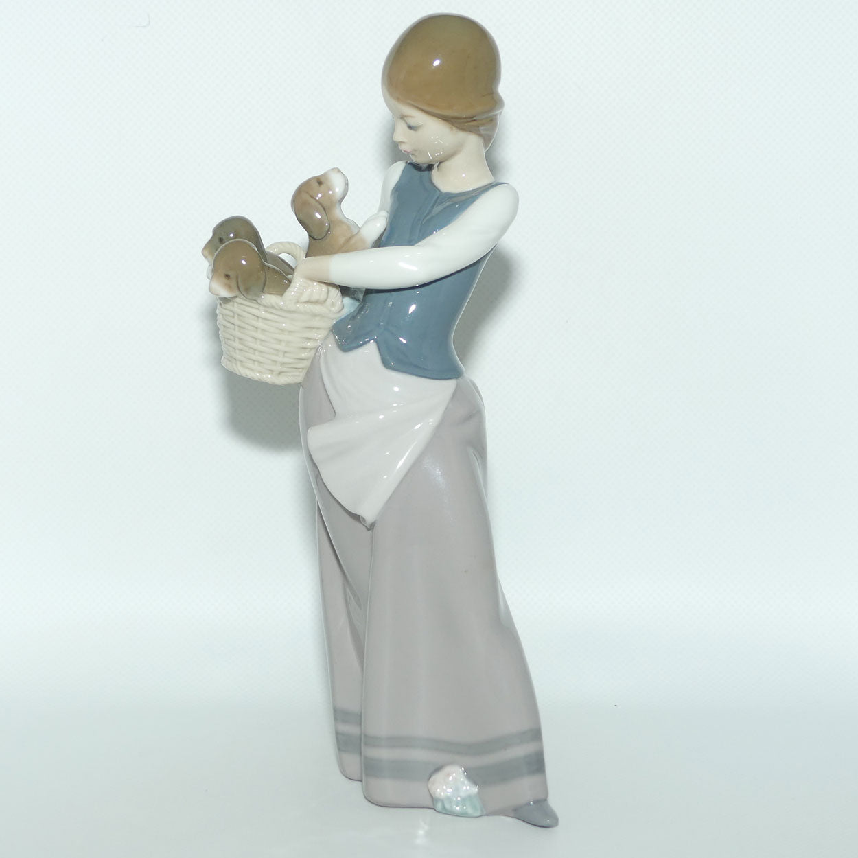 Lladro figure Girl with Puppies | Little Dogs on Hip | #1311