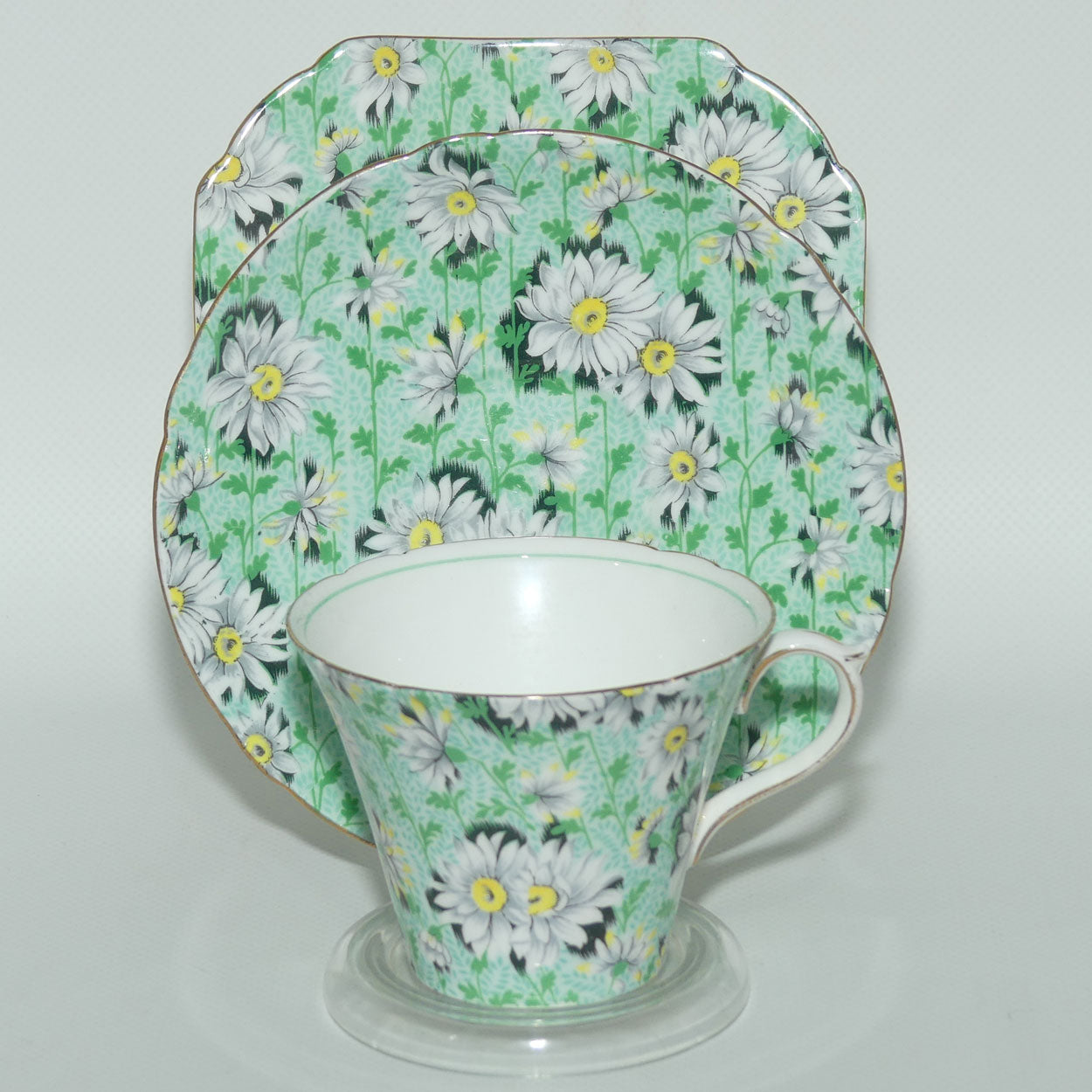 Shelley New Regent shape Green Daisy Chintz trio | 13206