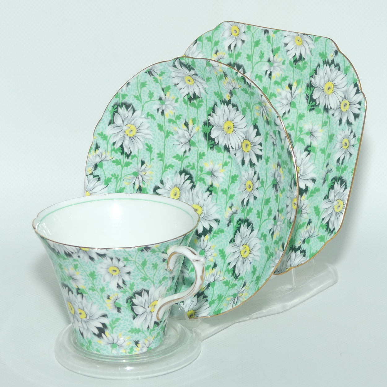 Shelley New Regent shape Green Daisy Chintz trio | 13206