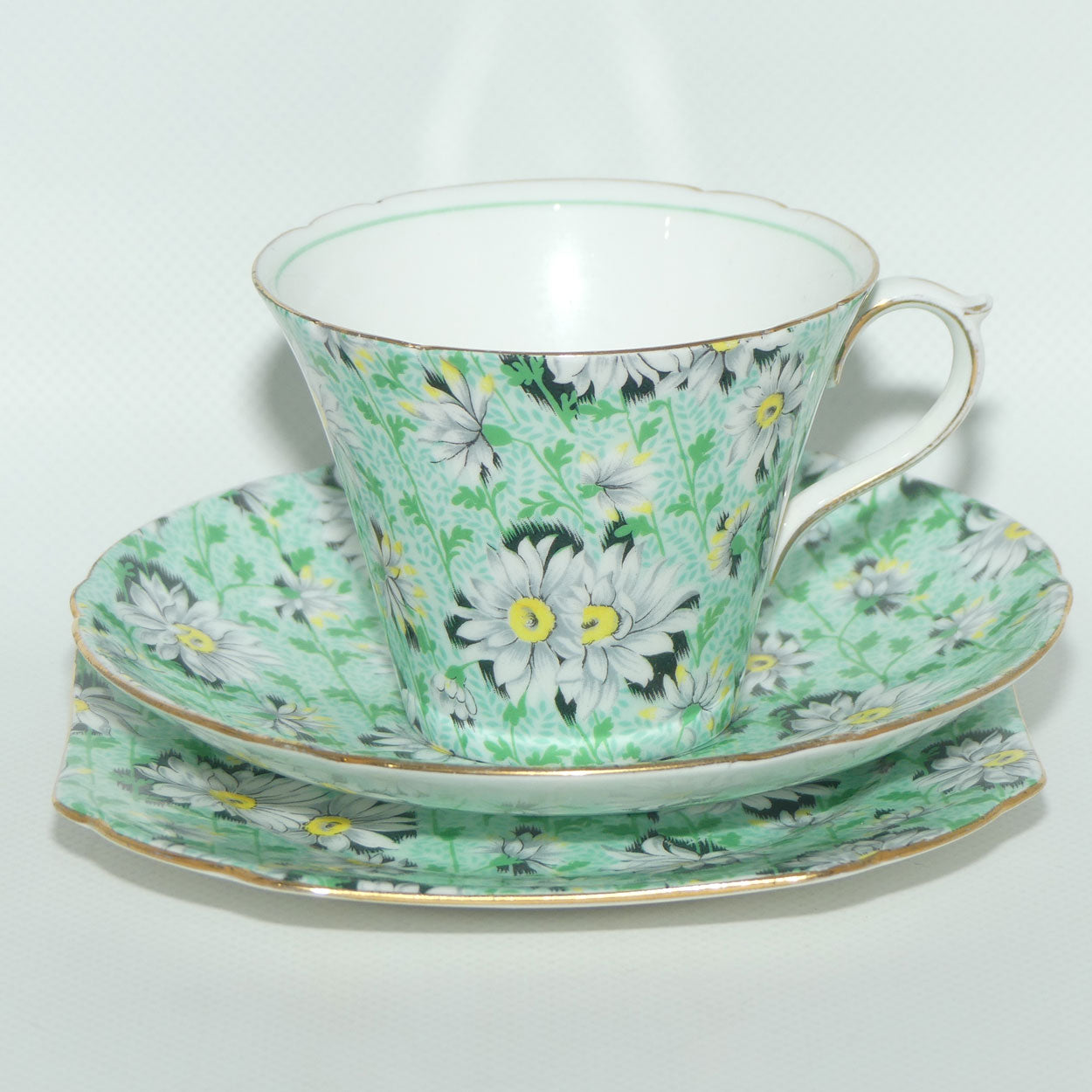 Shelley New Regent shape Green Daisy Chintz trio | 13206