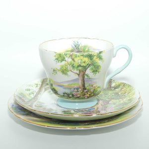 Shelley Richmond shape Woodland pattern trio | Gilt Trim | Round Plate | 13348