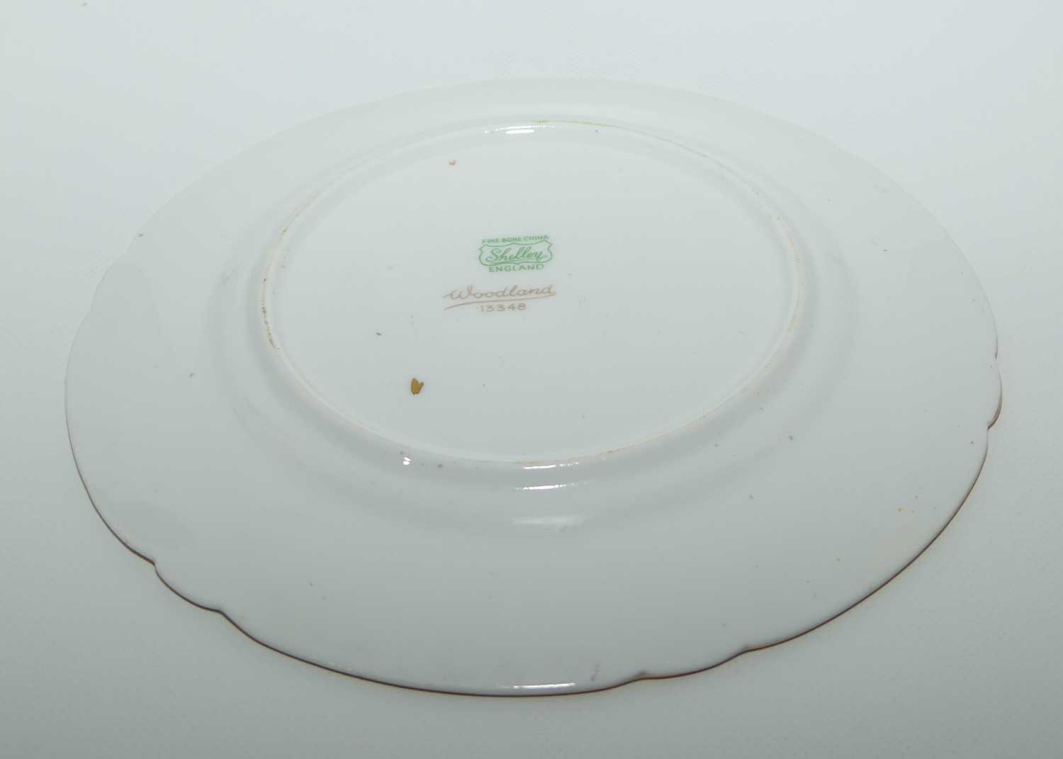 Shelley Richmond shape Woodland pattern trio | Gilt Trim | Round Plate | 13348