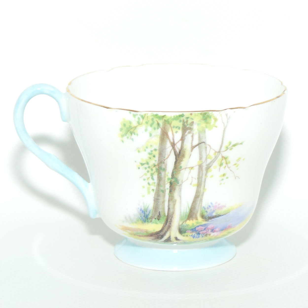 Shelley Richmond shape Woodland pattern trio | Gilt Trim | Round Plate | 13348 | #2