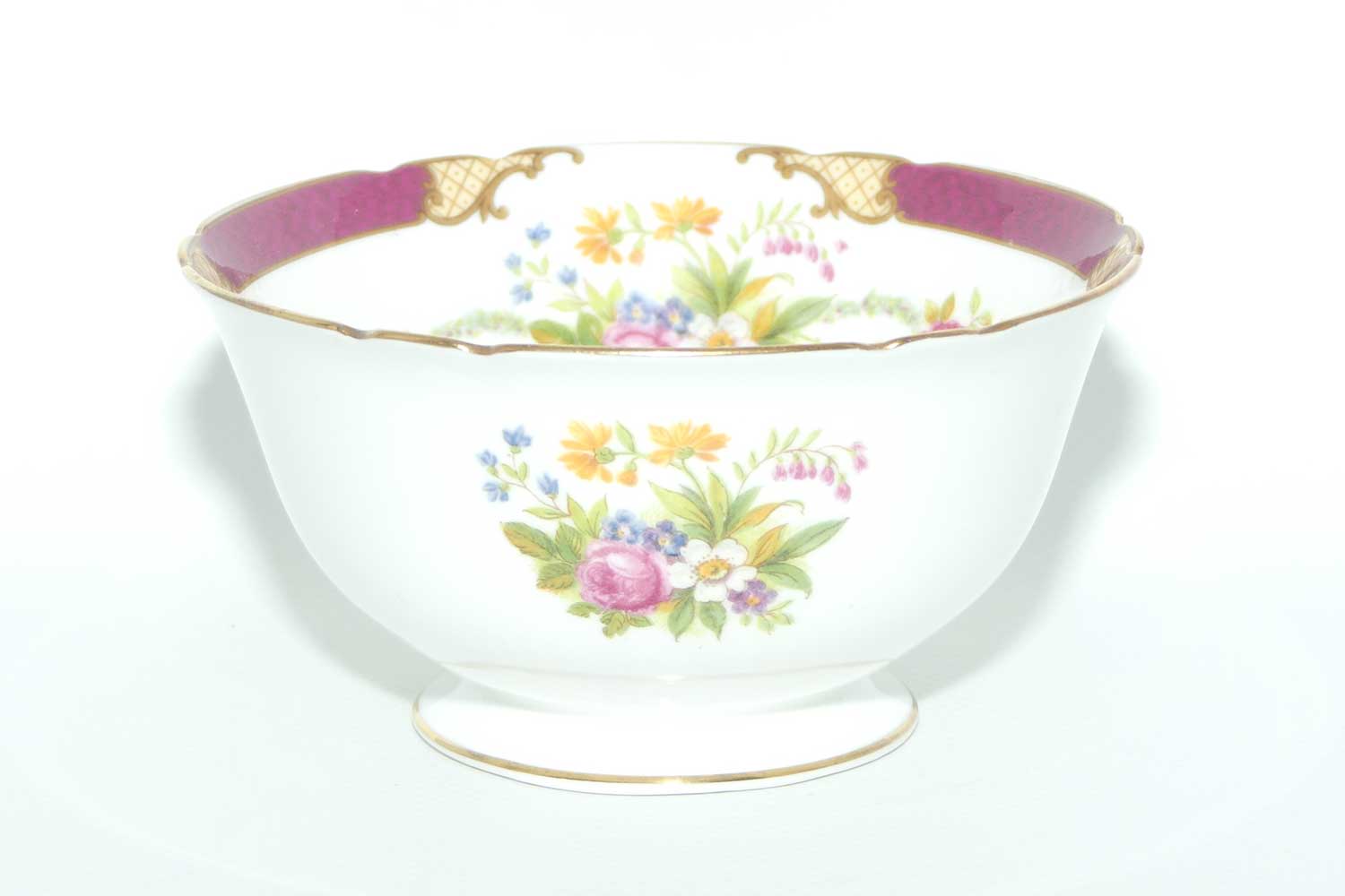 Shelley Gainsborough shape Dubarry pattern milk and sugar | 13395 | Rich Crimson with Gilt Trim