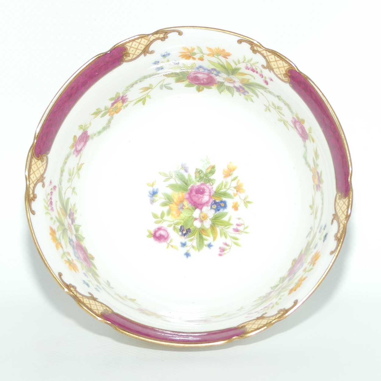 Shelley Gainsborough shape Dubarry pattern milk and sugar | 13395 | Rich Crimson with Gilt Trim