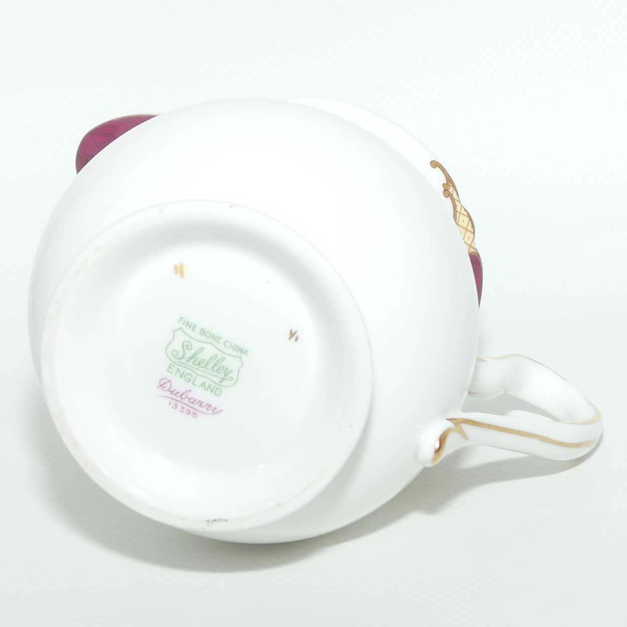 Shelley Gainsborough shape Dubarry pattern milk and sugar | 13395 | Rich Crimson with Gilt Trim