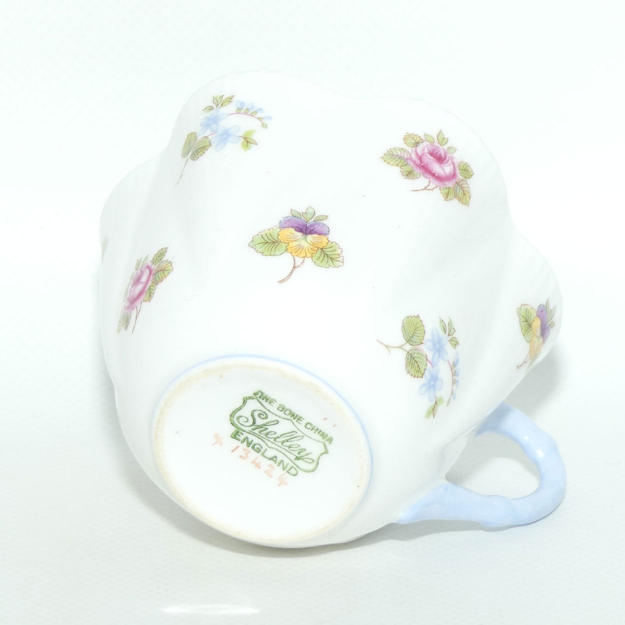 Shelley Dainty shape Rose, Pansy Forget me Not duo | 13424