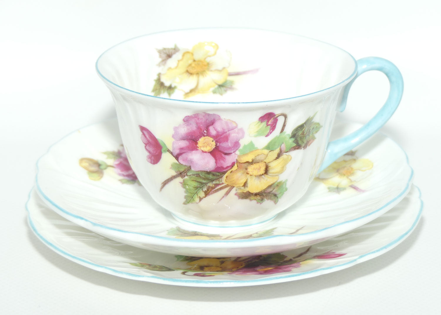 Shelley Oleander shape Begonia pattern trio | 13427