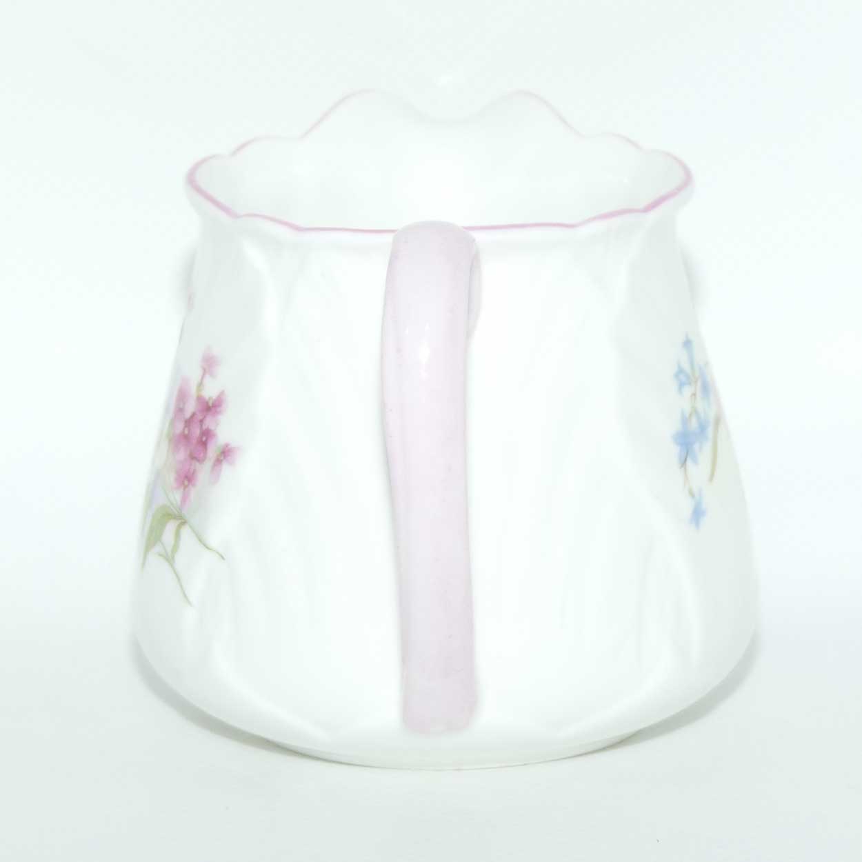Shelley Oleander shape Stocks milk jug and sugar bowl | 13428 | Pink trim