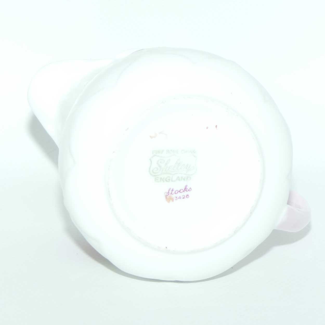 Shelley Oleander shape Stocks milk jug and sugar bowl | 13428 | Pink trim