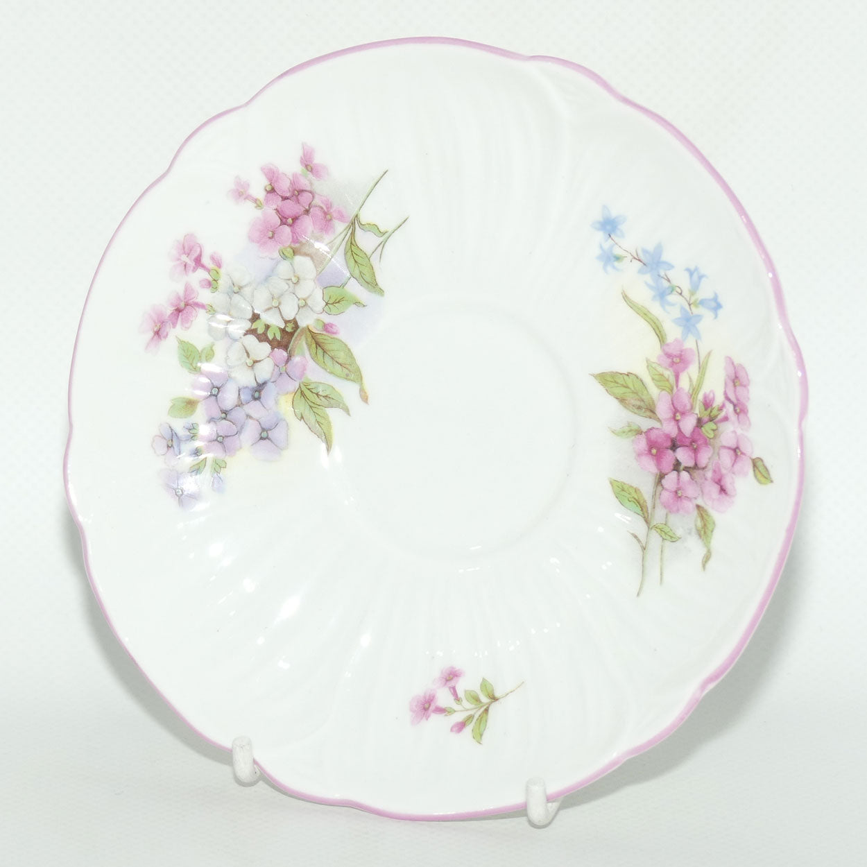 Shelley Oleander shape Stocks pattern tea saucer | 13428 | 14.2cm diam