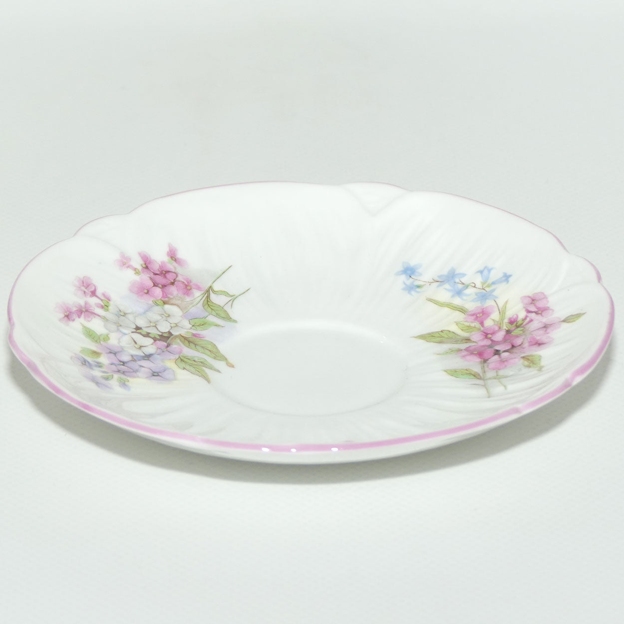 Shelley Oleander shape Stocks pattern tea saucer | 13428 | 14.2cm diam
