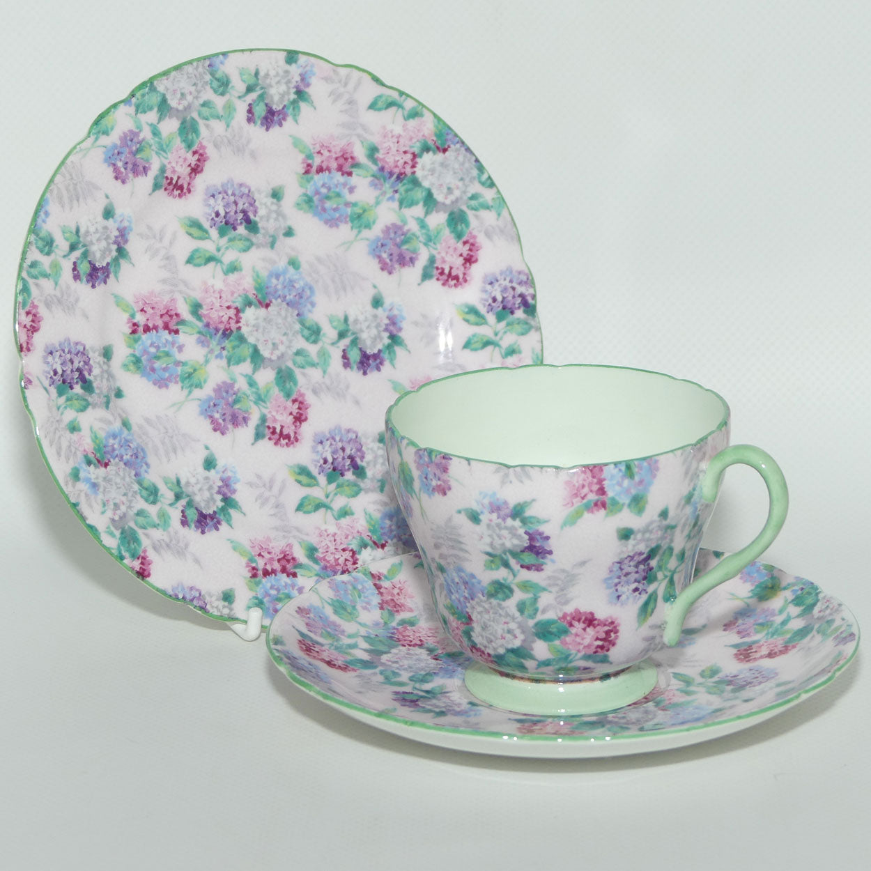 Shelley Richmond shape Summer Glory trio | Pink Ground | Green Wash and Trim | 13456