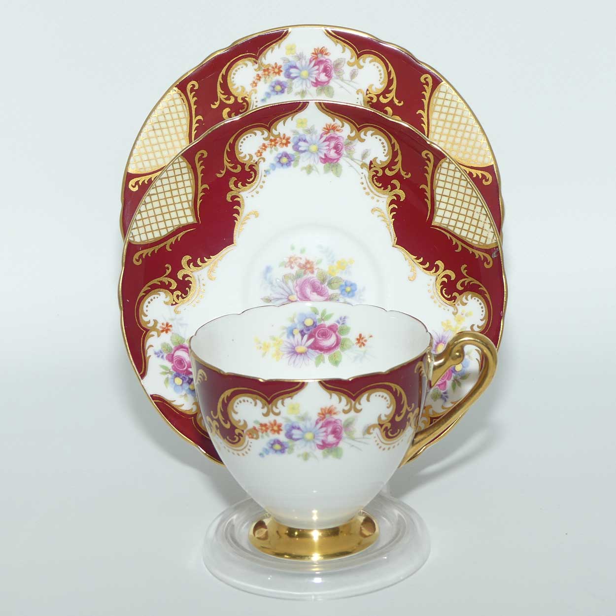 Shelley Ripon shape trio | Georgian and Gilt Patches pattern | #13490