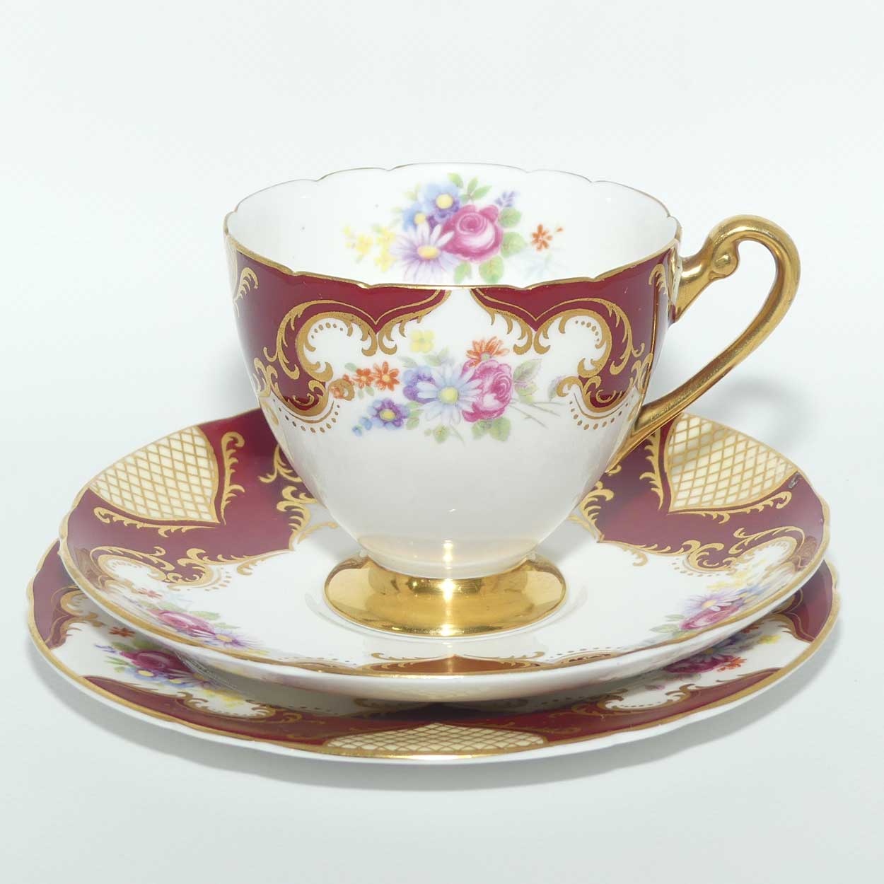 Shelley Ripon shape trio | Georgian and Gilt Patches pattern | #13490