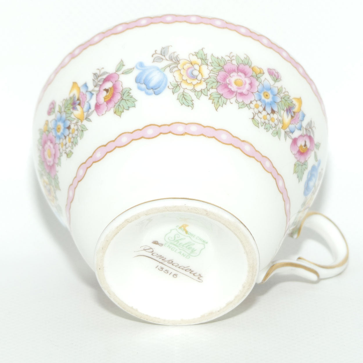 Shelley Henley shape Pompadour pattern with Gilt trim trio | 13516