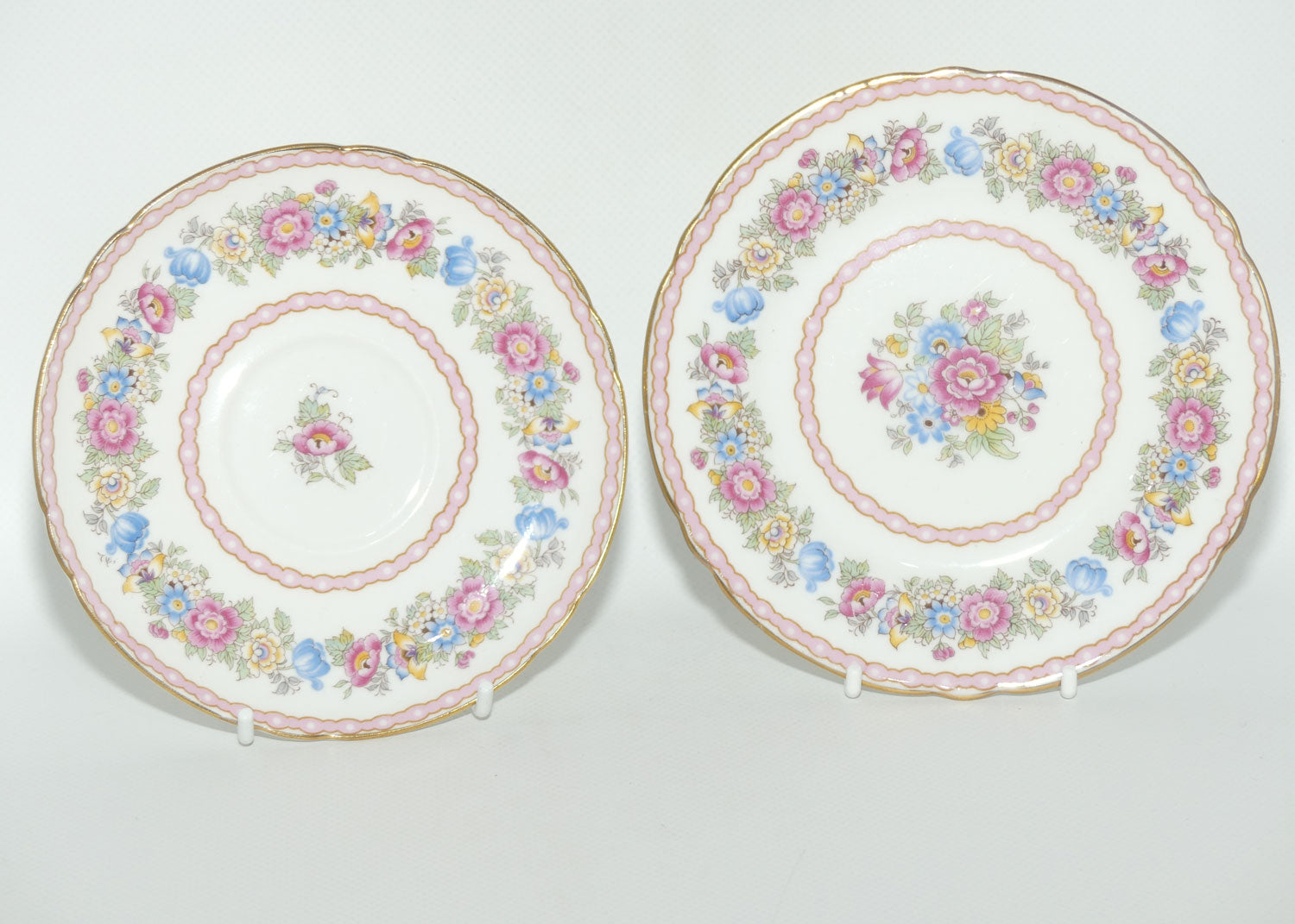 Shelley Henley shape Pompadour pattern with Gilt trim trio | 13516