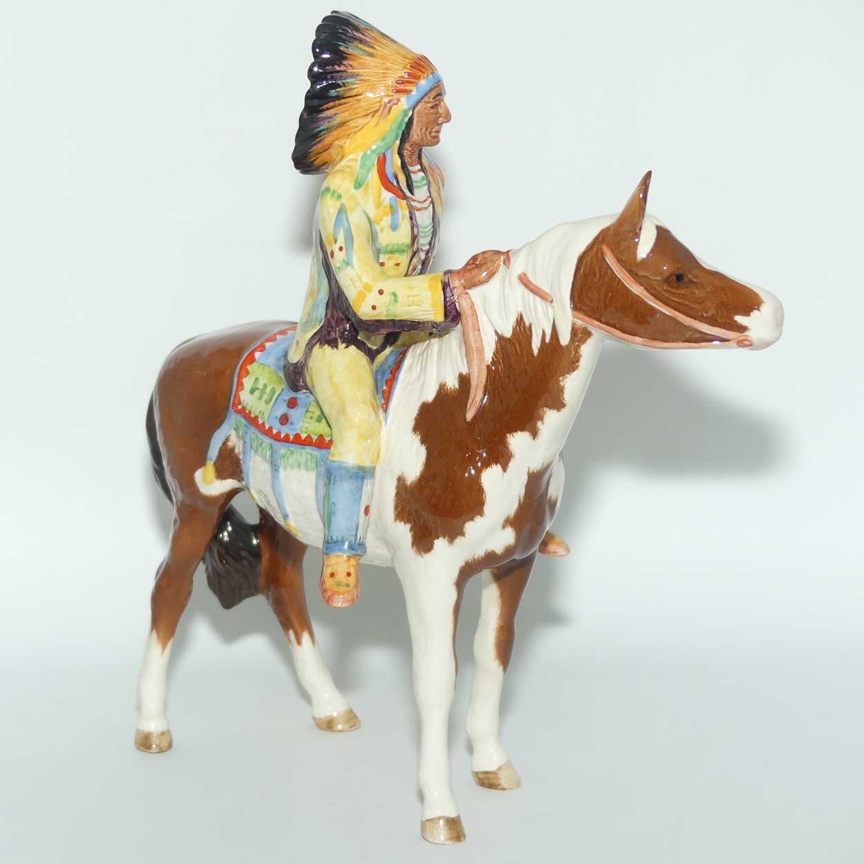 #1391 Beswick Mounted Indian on Skewbald Horse