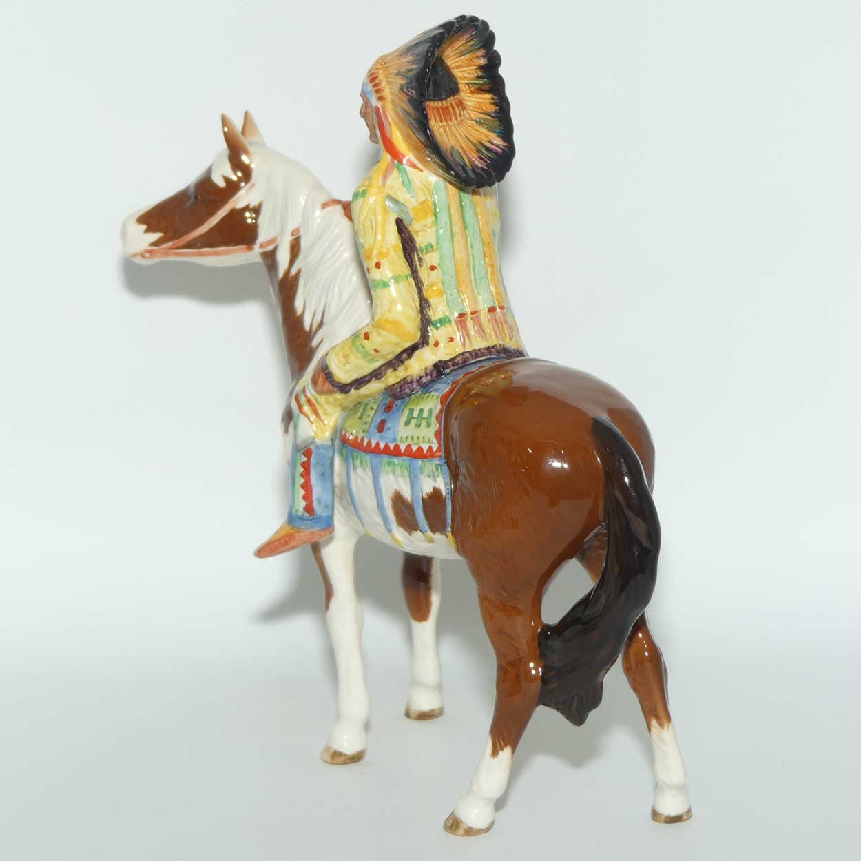 #1391 Beswick Mounted Indian on Skewbald Horse