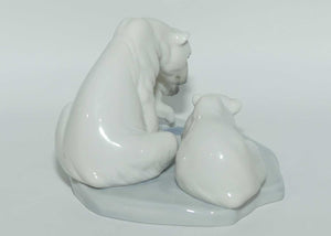 Lladro figure Bearly Love | Polar Bears looking in Ice #1443 | boxed