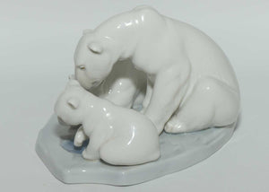 Lladro figure Bearly Love | Polar Bears looking in Ice #1443 | boxed