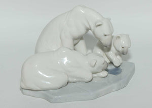 Lladro figure Bearly Love | Polar Bears looking in Ice #1443 | boxed