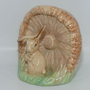 Sylvac #1510 | Lop Ear Rabbit and Mushroom vase | Brown and Green