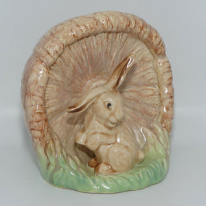 Sylvac #1510 | Lop Ear Rabbit and Mushroom vase | Brown and Green