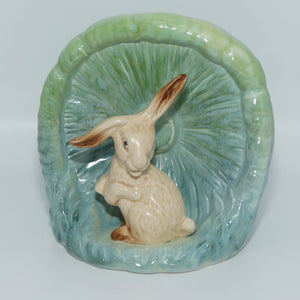 Sylvac #1510 | Lop Ear Rabbit and Mushroom vase | Green and Blue