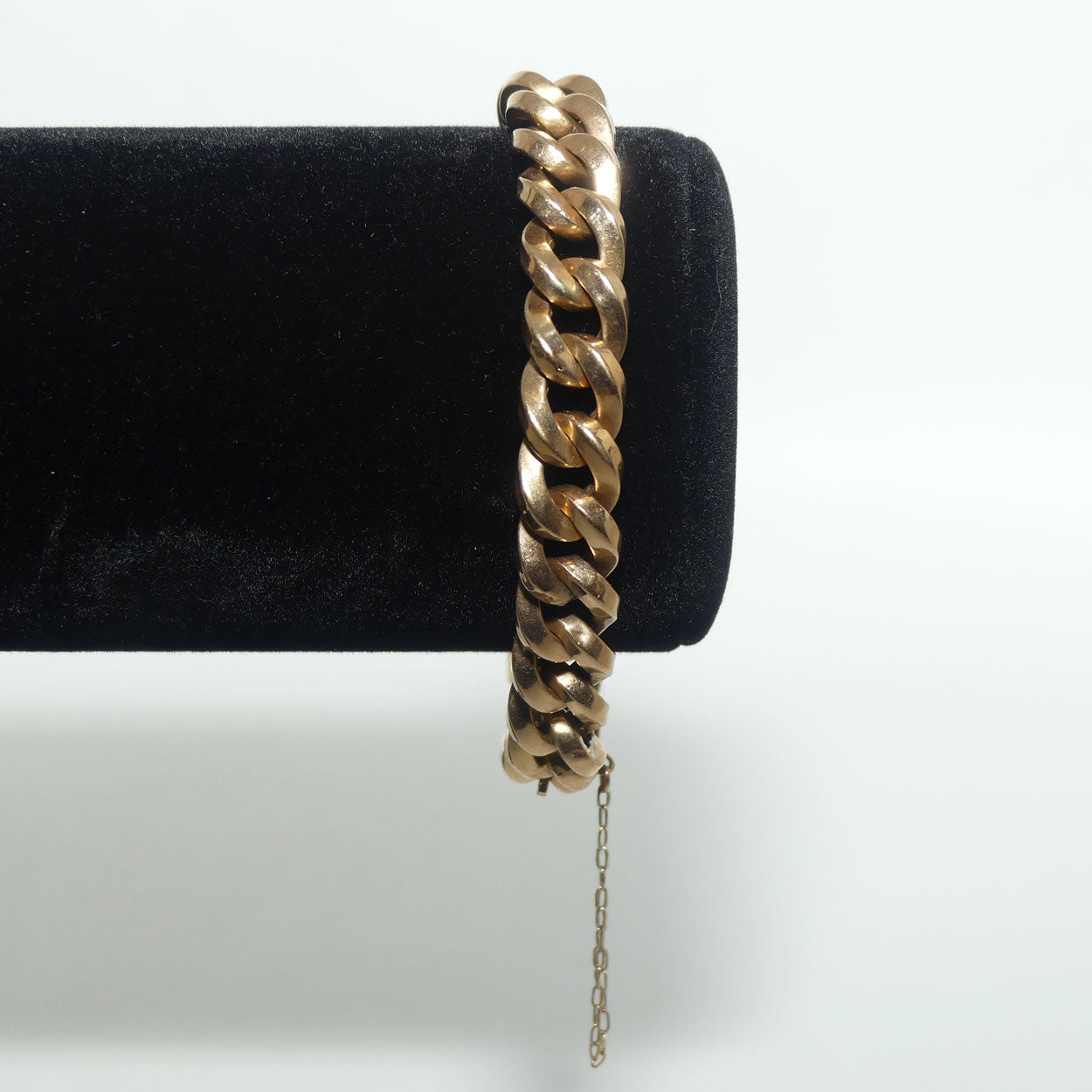 Victorian era 15ct Yellow Gold Flat Curb bracelet with invisible box clasp | 23.3g | Valued $10600