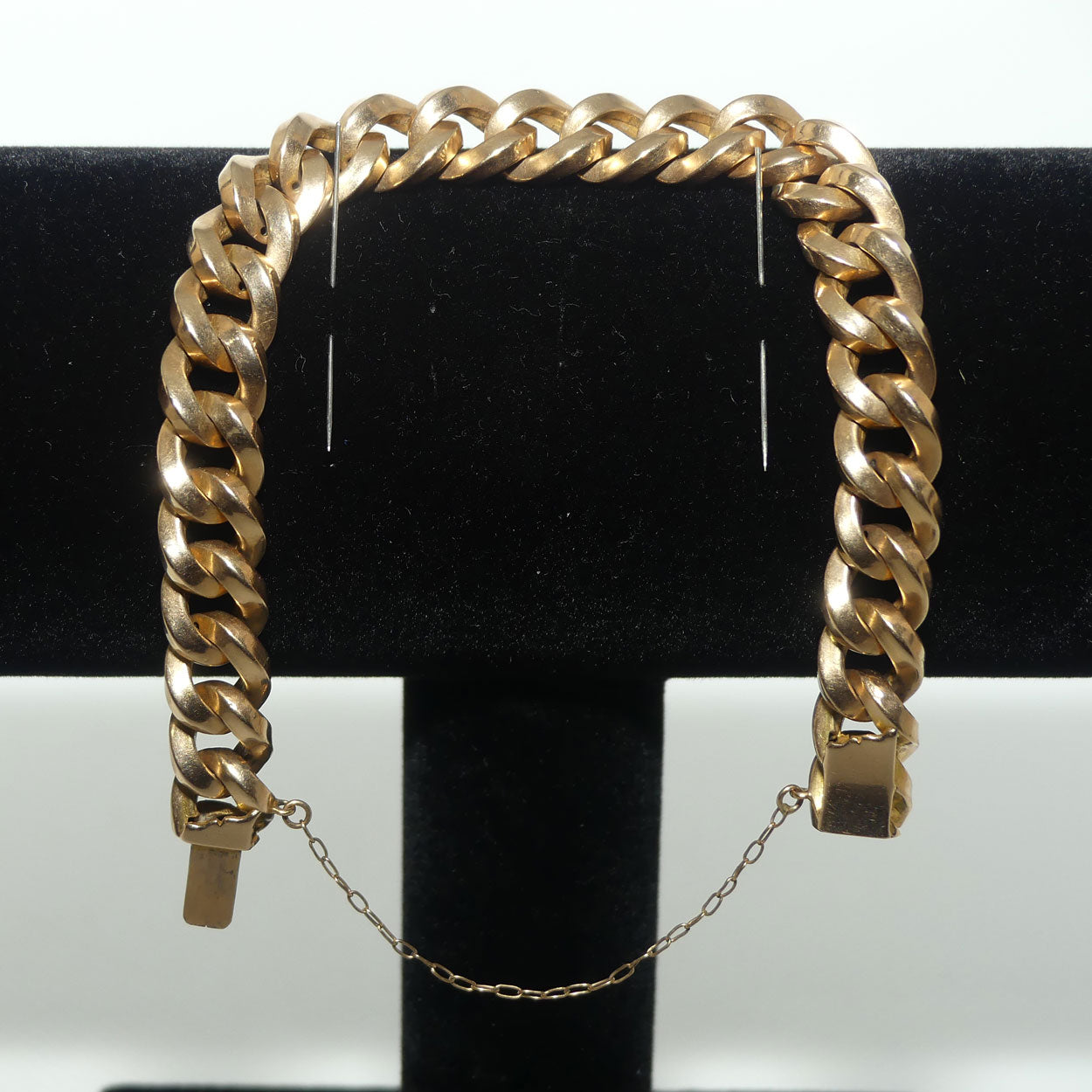 Victorian era 15ct Yellow Gold Flat Curb bracelet with invisible box clasp | 23.3g | Valued $10600