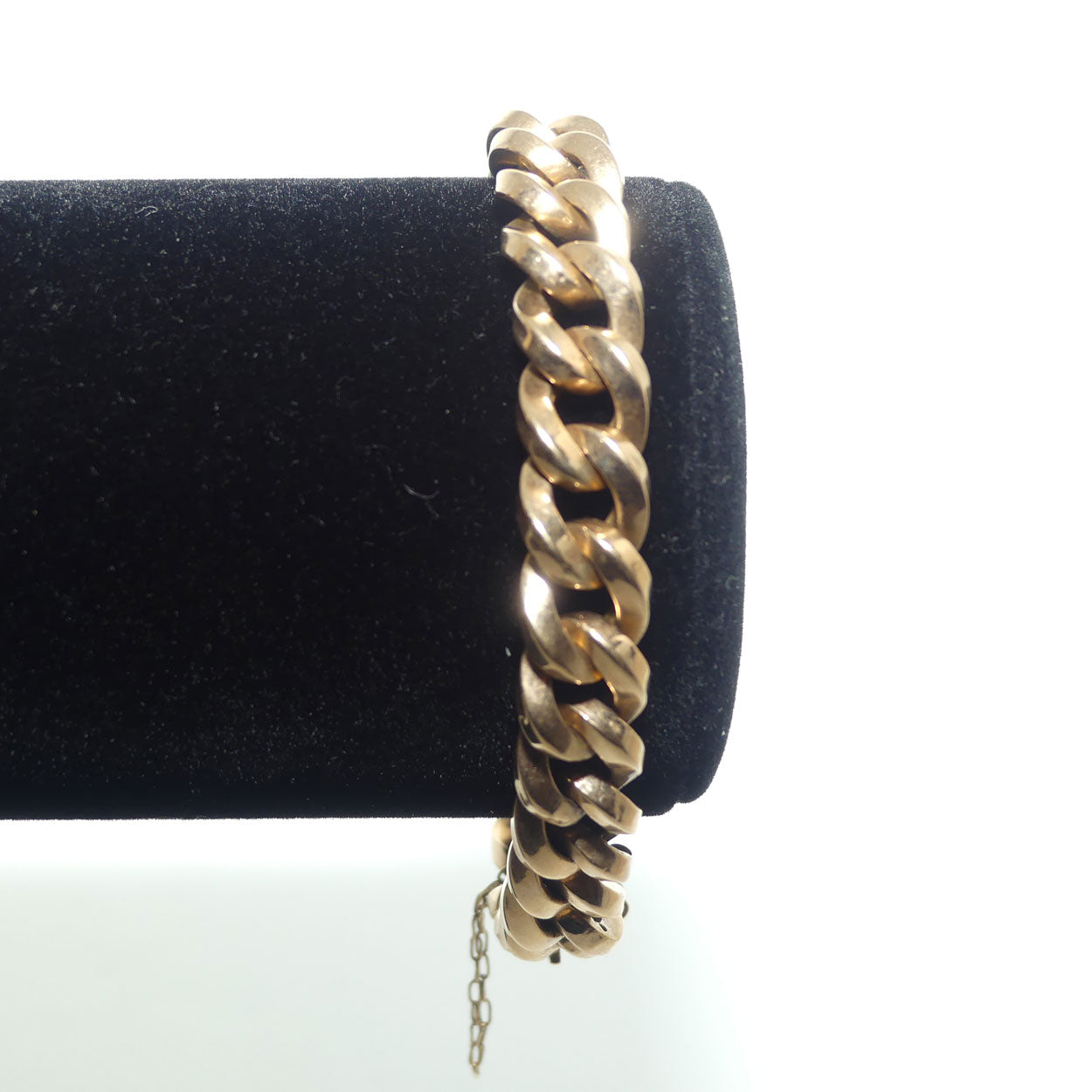 Victorian era 15ct Yellow Gold Flat Curb bracelet with invisible box clasp | 23.3g | Valued $10600