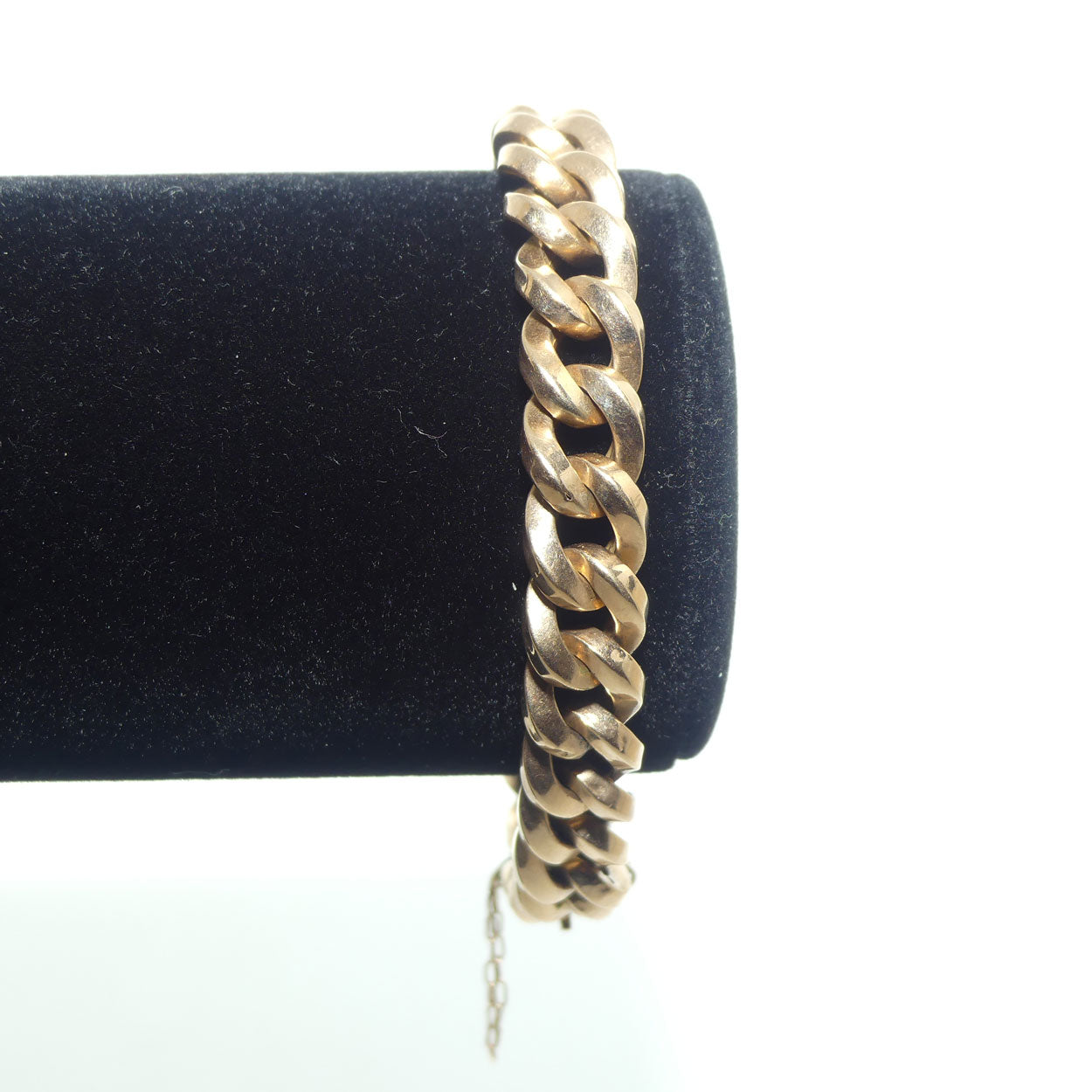 Victorian era 15ct Yellow Gold Flat Curb bracelet with invisible box clasp | 23.3g | Valued $10600