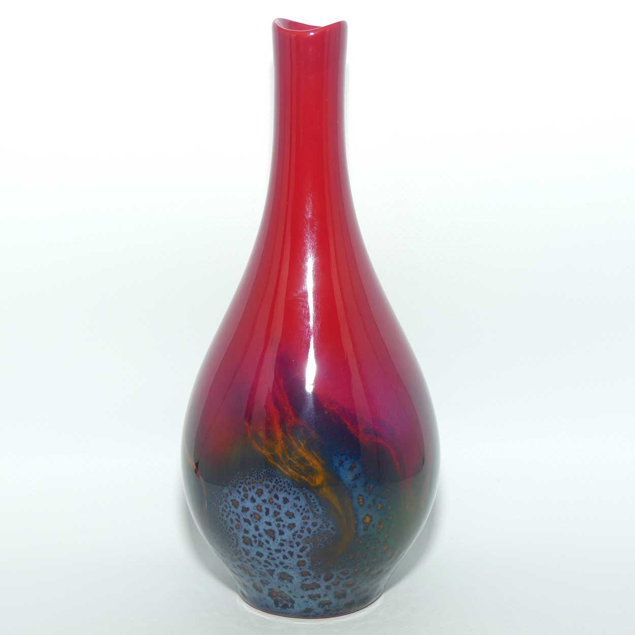 Royal Doulton Flambe Veined 1612 vase | Exceptional Blue