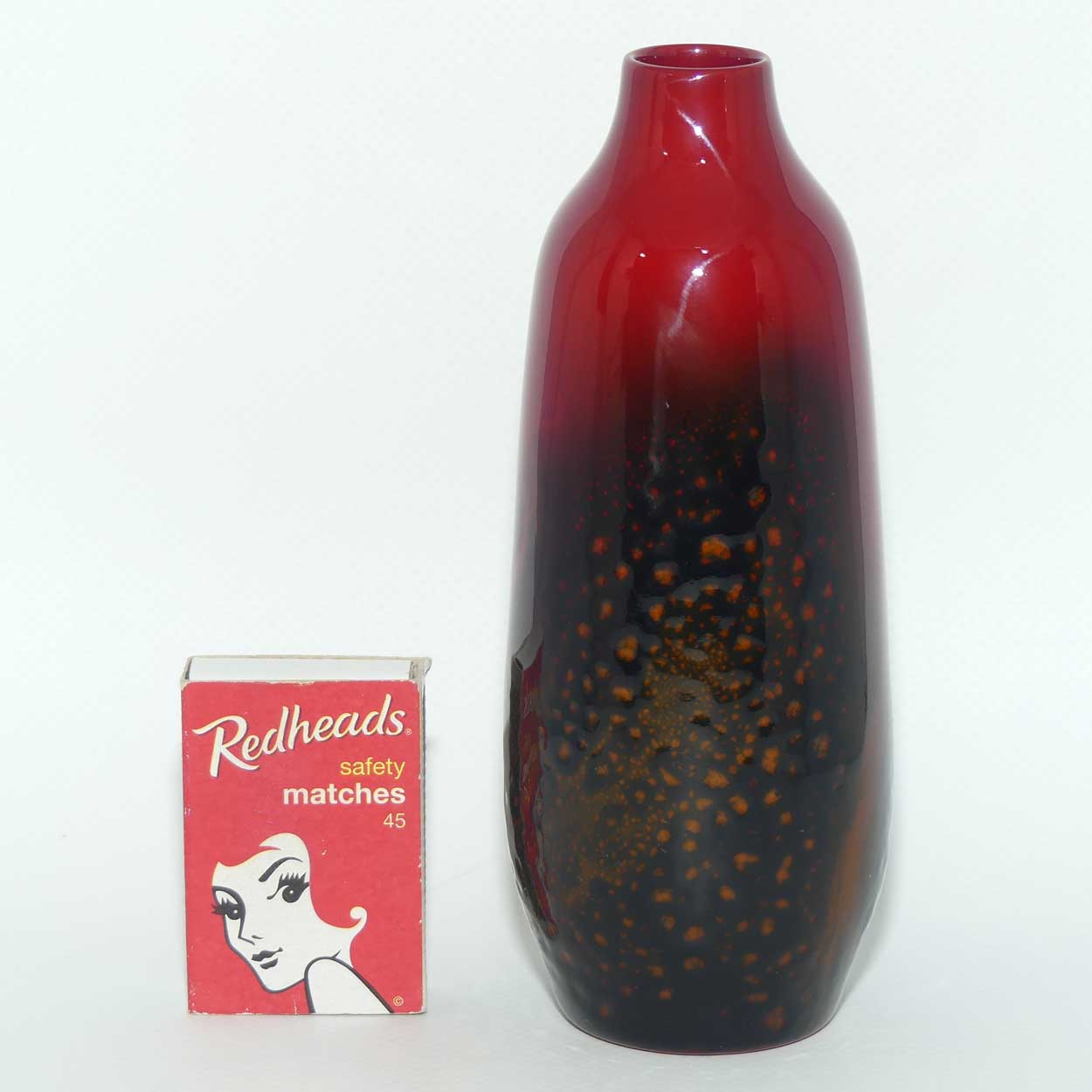 Royal Doulton Flambe Veined 1614 vase | Black and Yellow #3