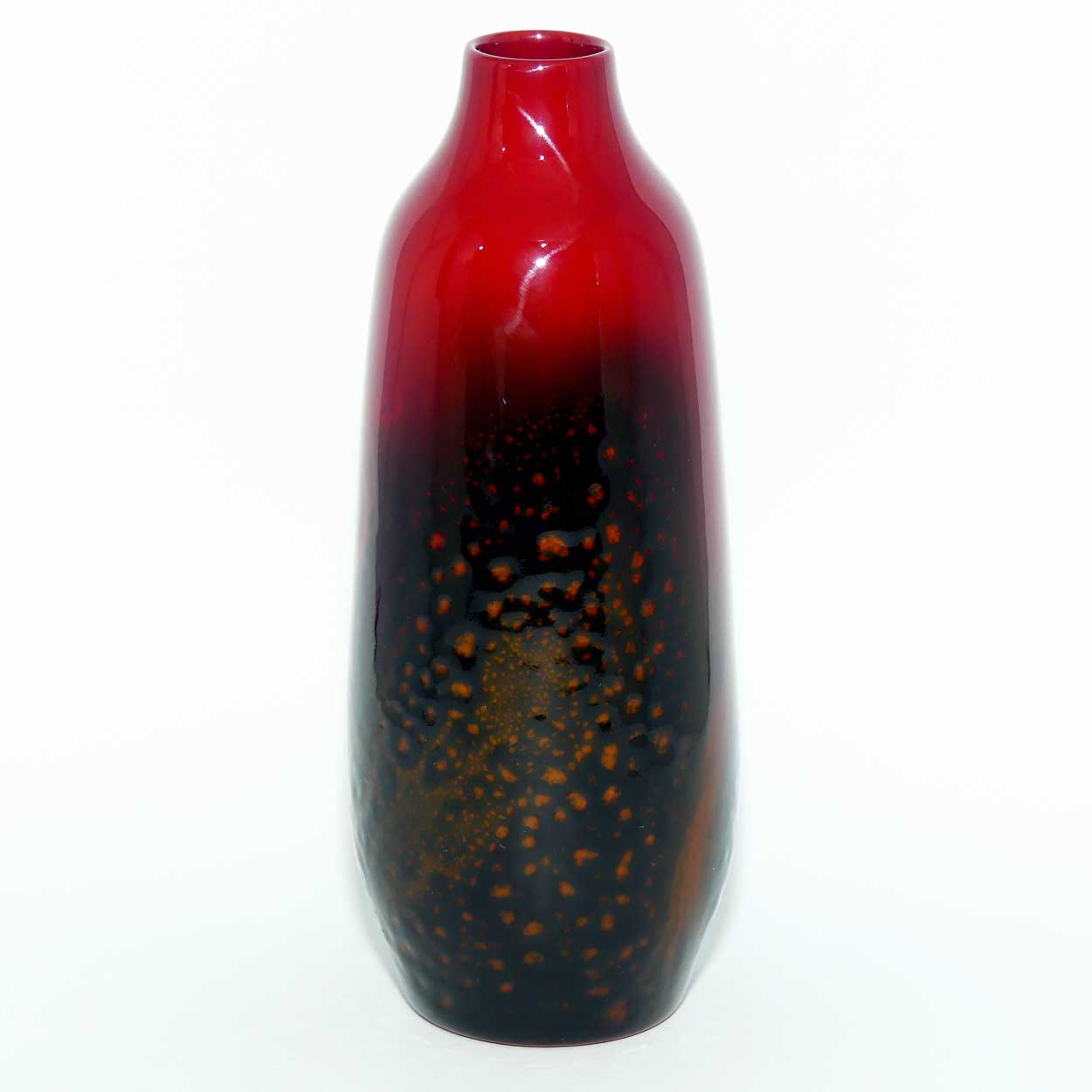 Royal Doulton Flambe Veined 1614 vase | Black and Yellow #3