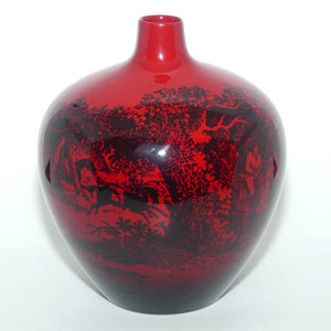 Royal Doulton Flambe Woodcut 1616 vase | Highwaymen