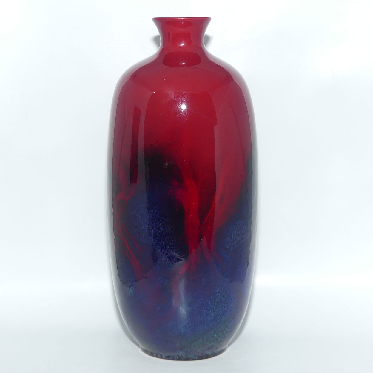 Royal Doulton Flambe Veined 1619 tall vase | superb Blue Hues