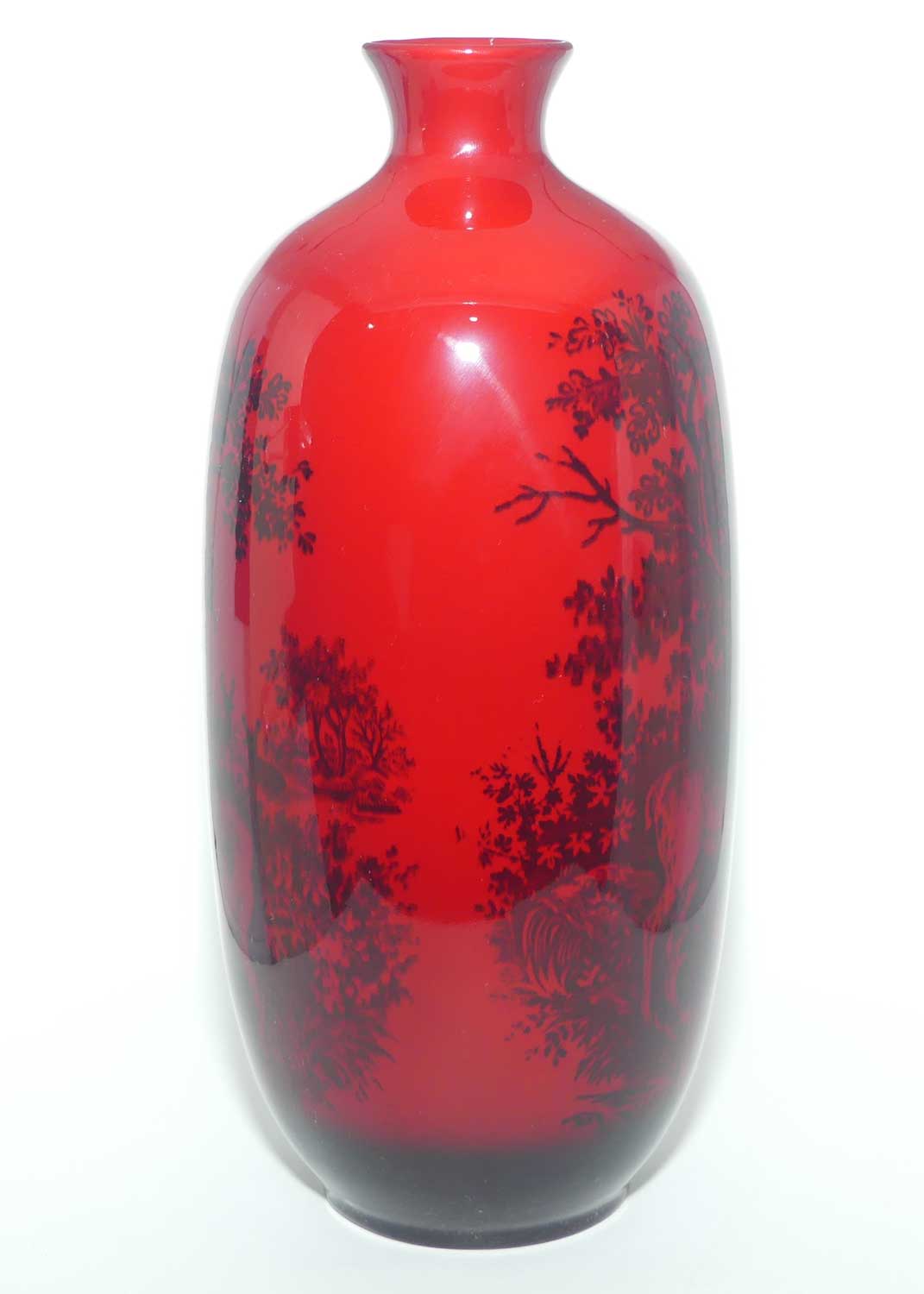 Royal Doulton Flambe Woodcut Highland Deer tall vase | Shape 1619 | #3