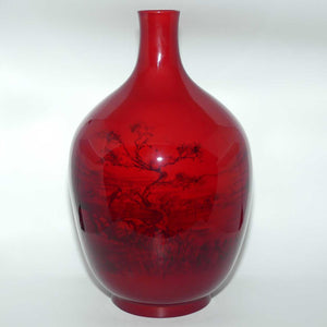 Royal Doulton Flambe large vase | Shape 1624 | Japanese Scene