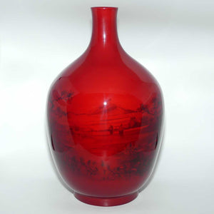 Royal Doulton Flambe large vase | Shape 1624 | Japanese Scene