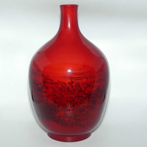 Royal Doulton Flambe large vase | Shape 1624 | Japanese Scene