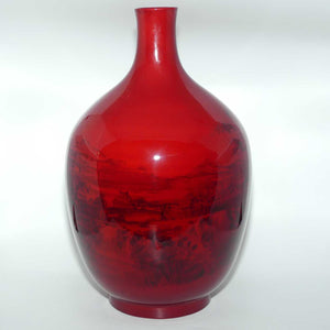 Royal Doulton Flambe large vase | Shape 1624 | Japanese Scene