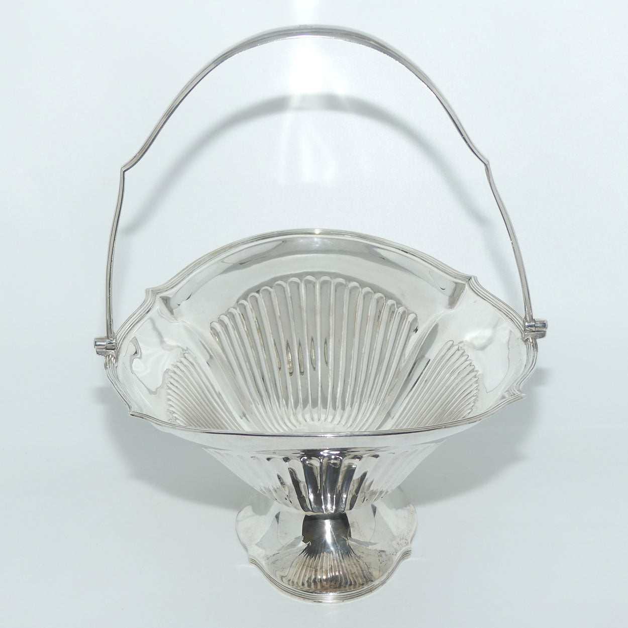 George III Sterling Silver swing handle collet foot table basket | London 1798 | Daniel Pontifex