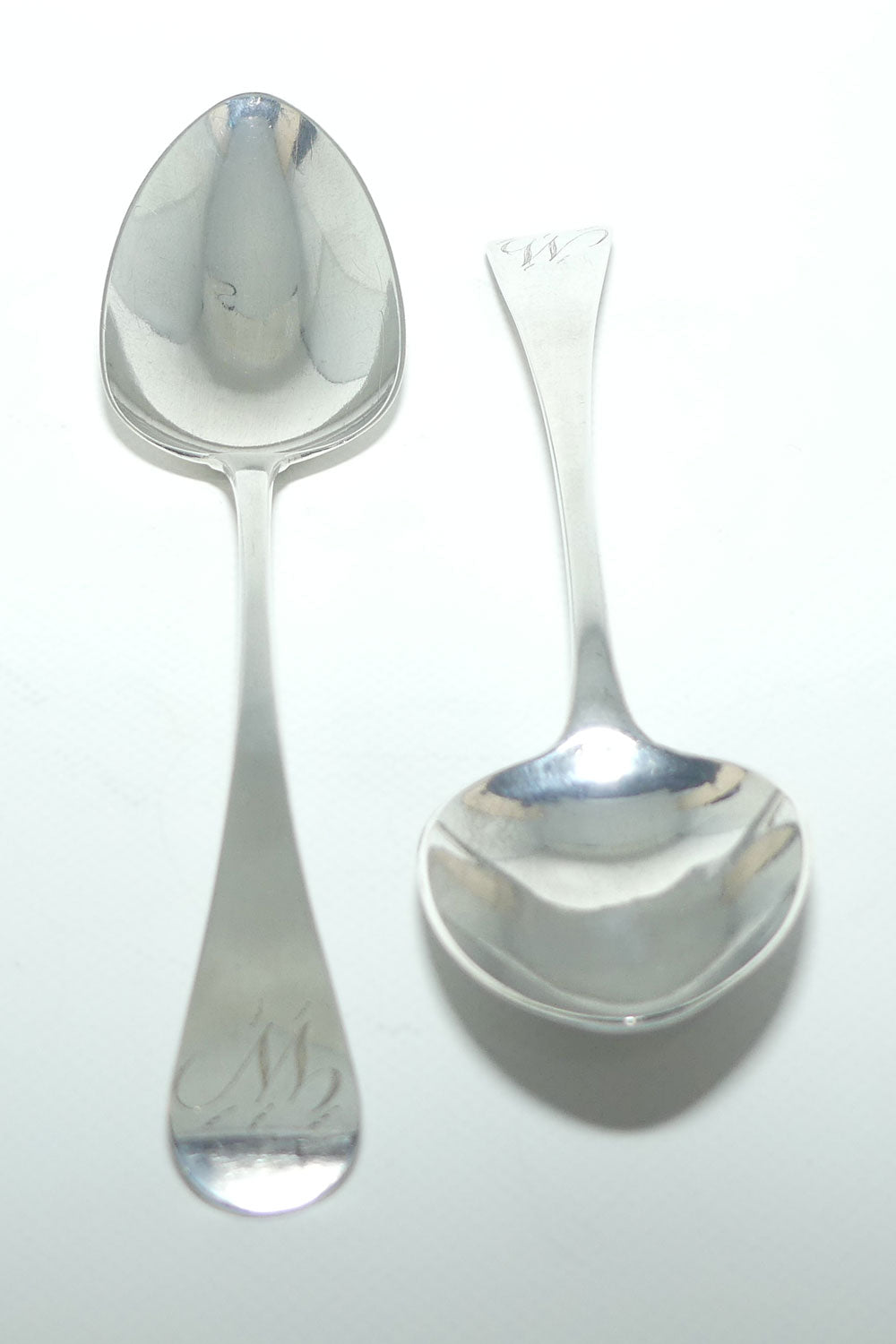 Georgian Sterling Silver pair of Spoons | Old English pattern | London 1805 | Thomas Dicks