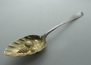 Georgian Sterling Silver Berry Spoon | Gilt Bowl | London 1806 | William Eaton