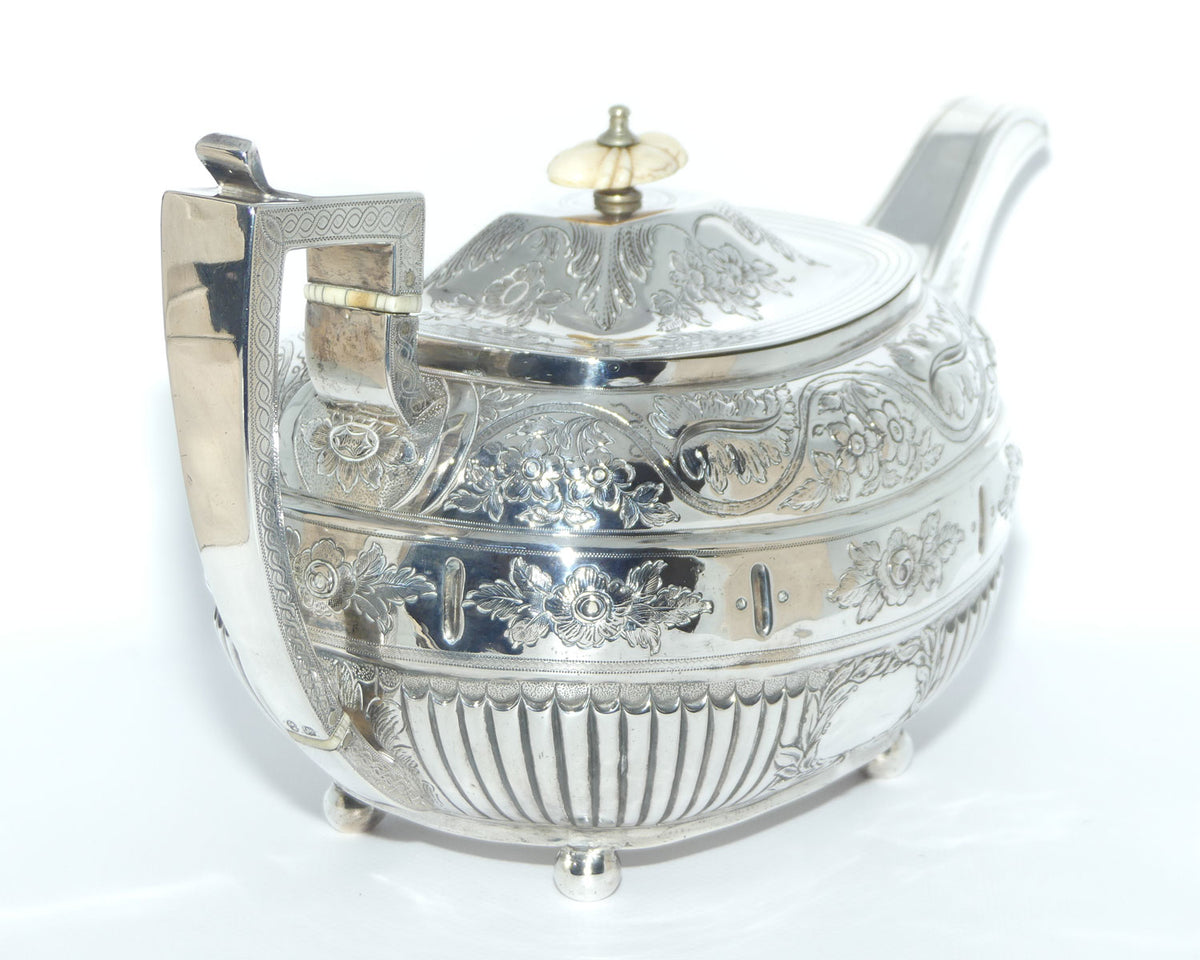 Georgian Geo III Sterling Silver tea pot | London 1809 | 710g | Duncan Urquhart & Naphtali Hart