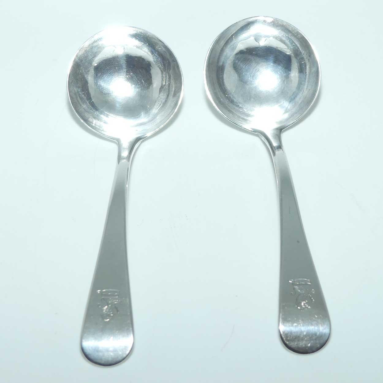 Georgian | Geo III | Sterling Silver Old English pair of sauce ladles | London 1812 | Wallis and Hayne 
